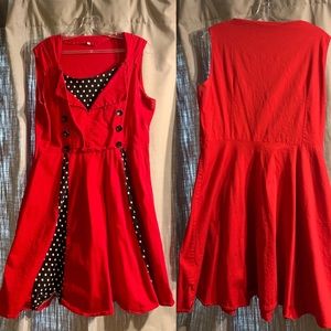 Red and black pinup dress